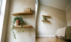 floating shelves small bedroom vertical storage