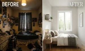 small bedroom before after layout