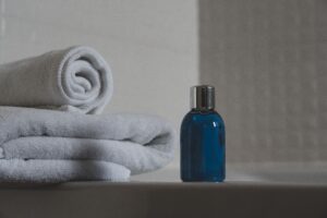 bathroom towels folded white spa