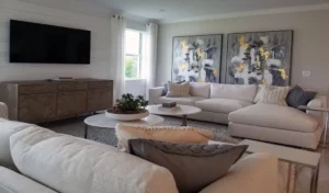 large abstract art living room