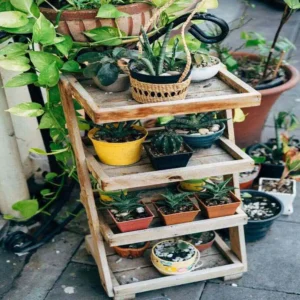 vertical plant stand ladder balcony