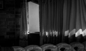 dark living room small window