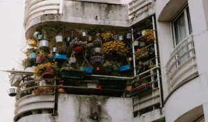 renter-friendly container garden on apartment balcony