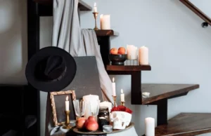 elegant halloween porch decor candles