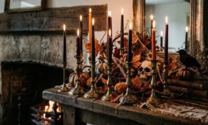 vintage brass candle holders halloween decor