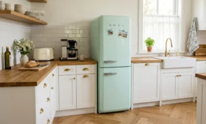 vintage pastel refrigerator kitchen