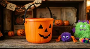 plastic jack o lantern retro halloween decor