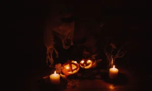 vintage halloween pumpkin decorations candlelight